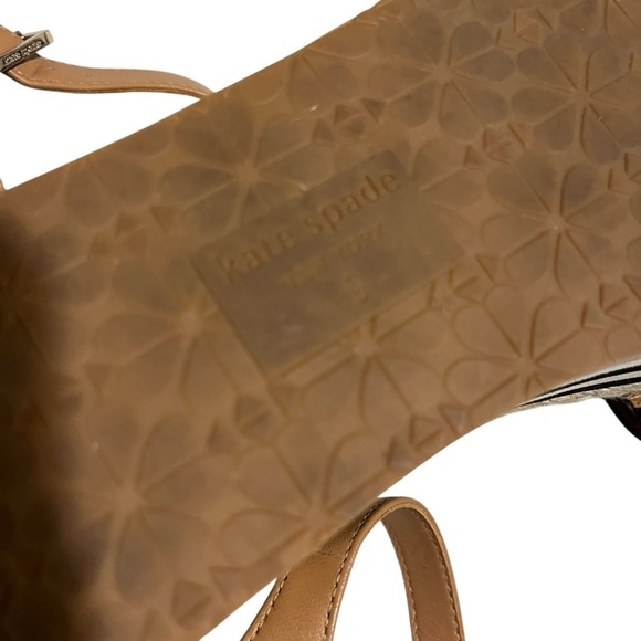 Kate Spade Picnic Platform Sandal Size 9 Ankle Strap Leather - Picture 11 of 12